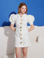 Milos Brooches Mini Dress