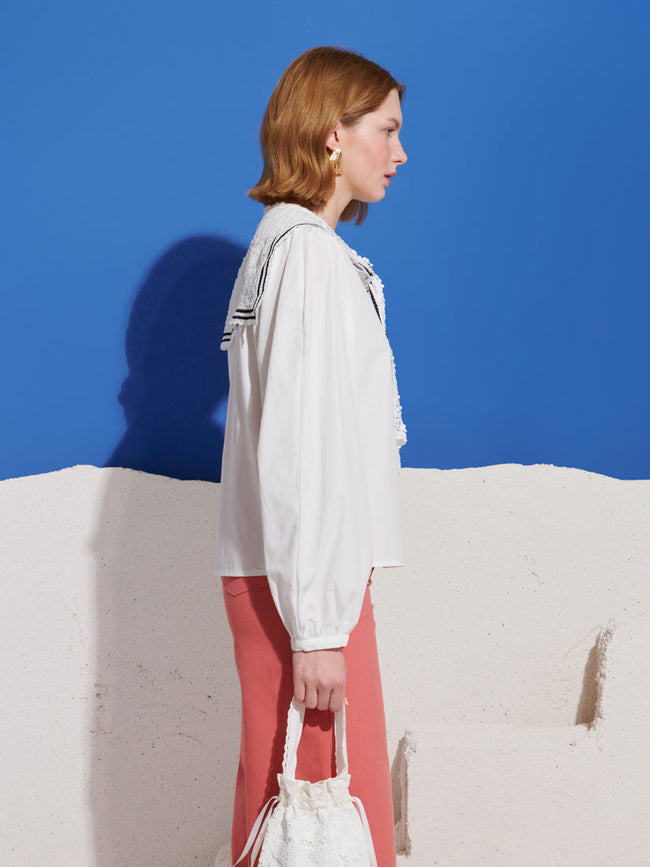 Cleo Collar Tie Blouse Main Image