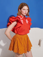 Apricot Sky Trim Top