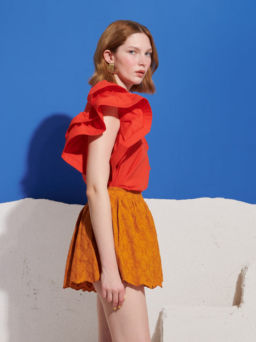 Apricot Sky Trim Top