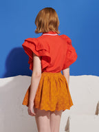 Apricot Sky Trim Top