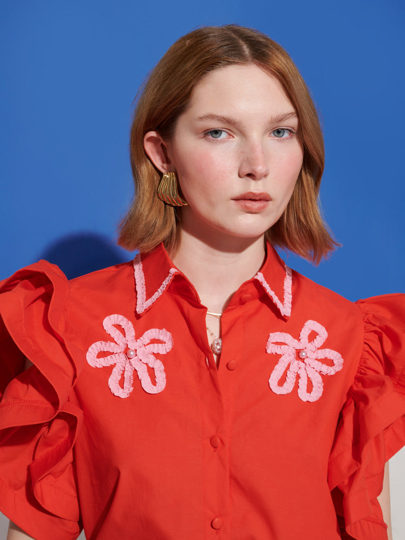 Apricot Sky Trim Top