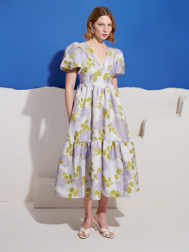 Fig Flora Jacquard Midi Dress Hover Image