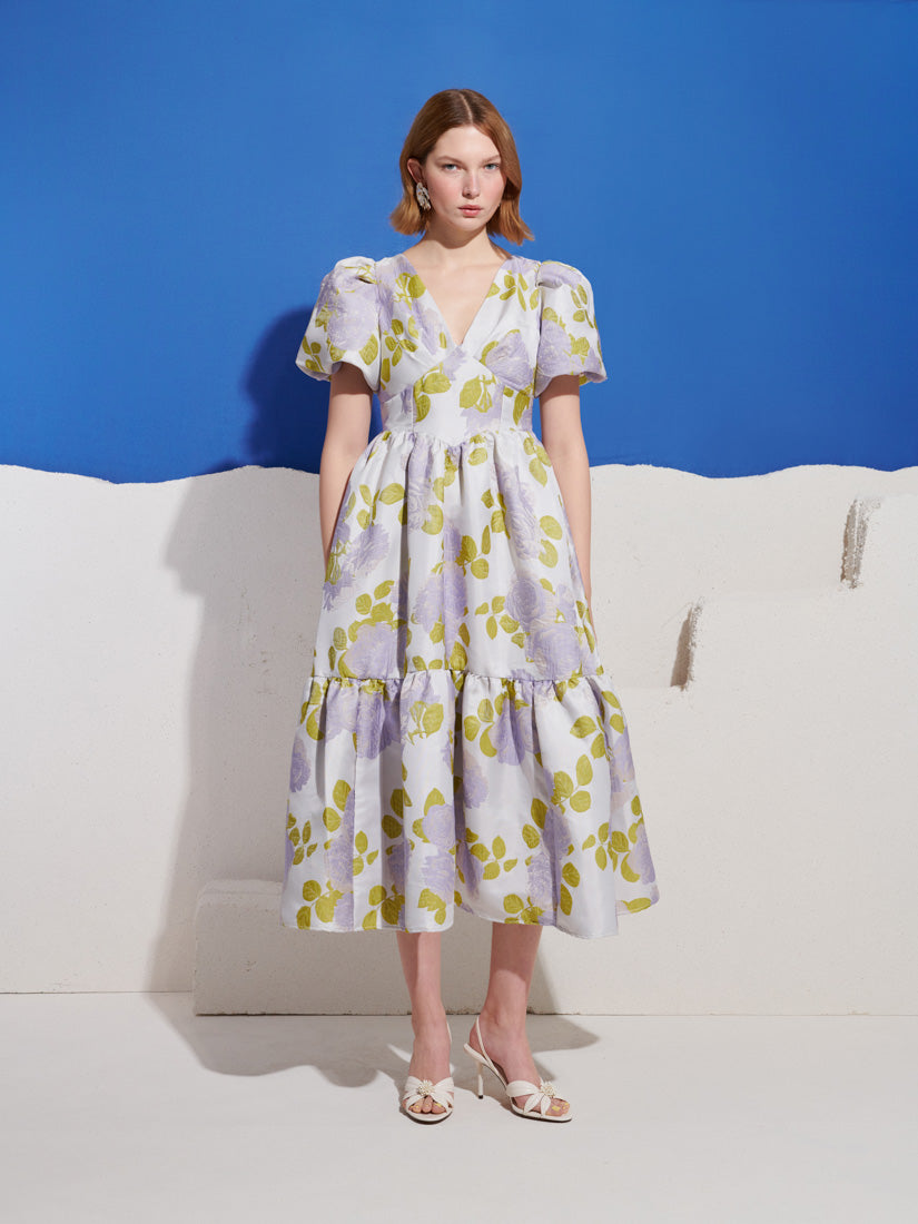 Fig Flora Jacquard Midi Dress