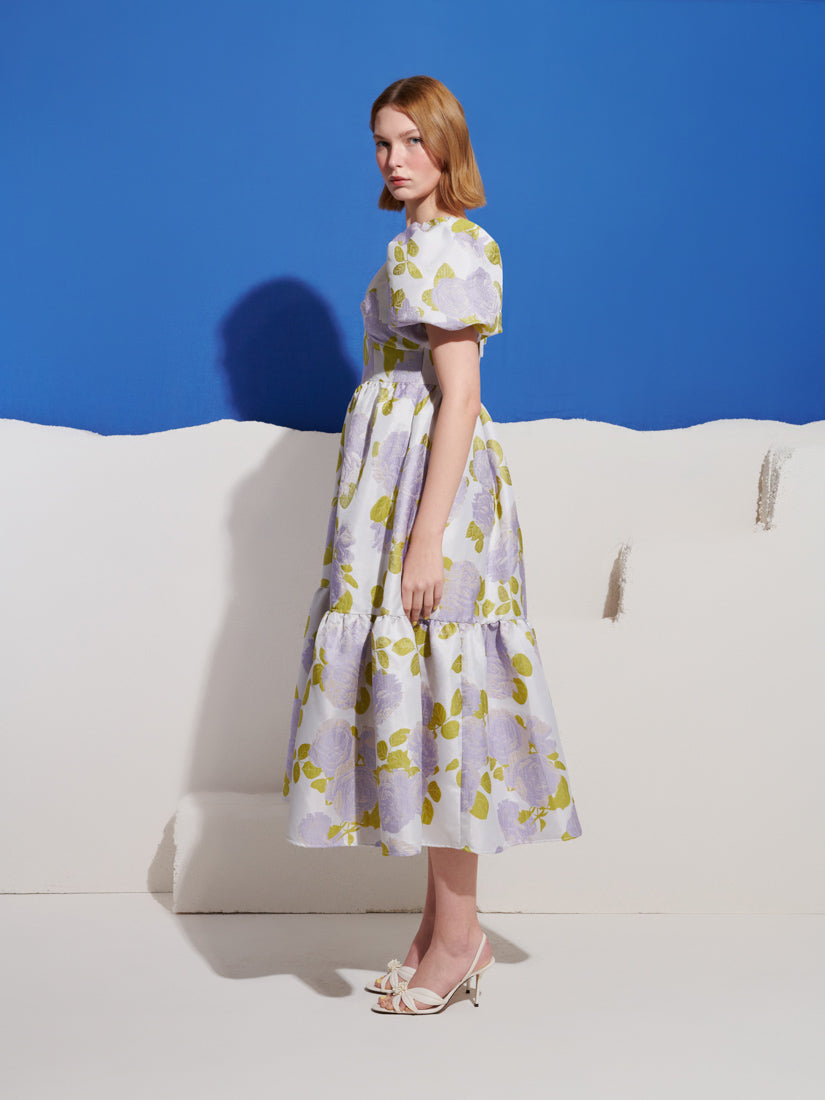Fig Flora Jacquard Midi Dress