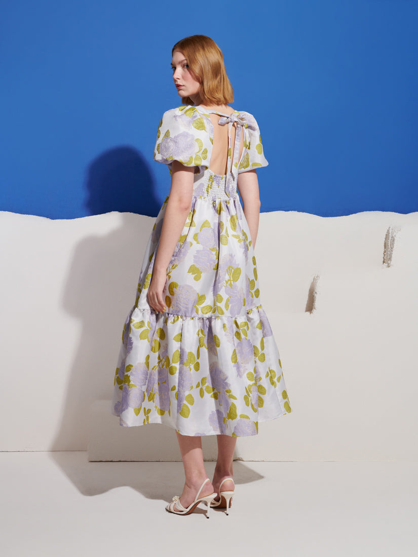 Fig Flora Jacquard Midi Dress