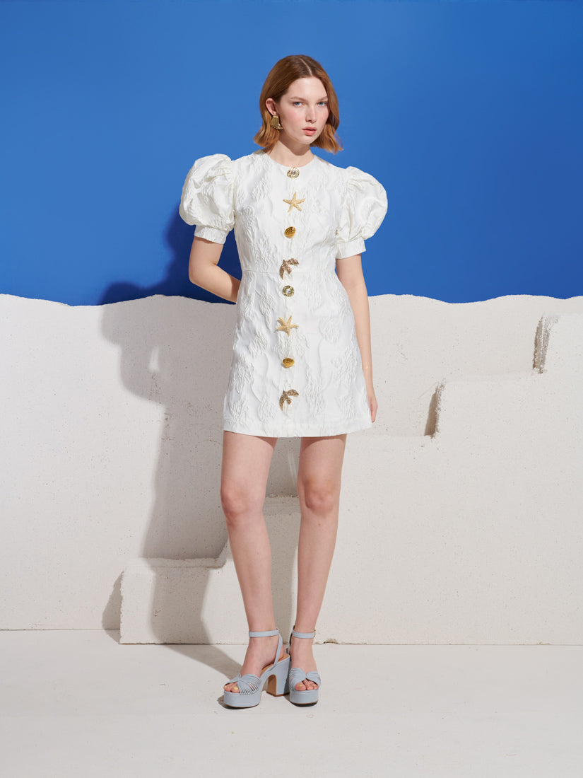 Milos Brooches Mini Dress