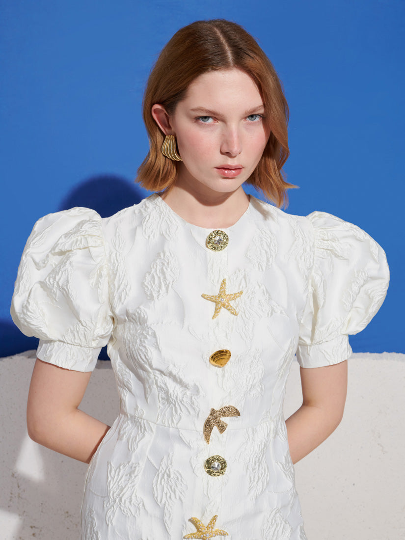 Milos Brooches Mini Dress