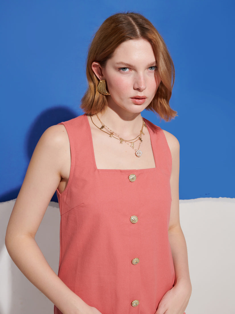 Island Life Embroidered Mini Dress