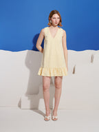 Lemon Zest Embellished Mini Dress