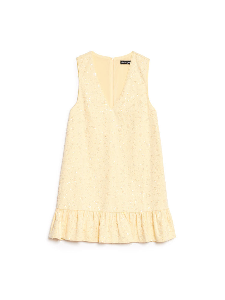 Lemon Zest Embellished Mini Dress