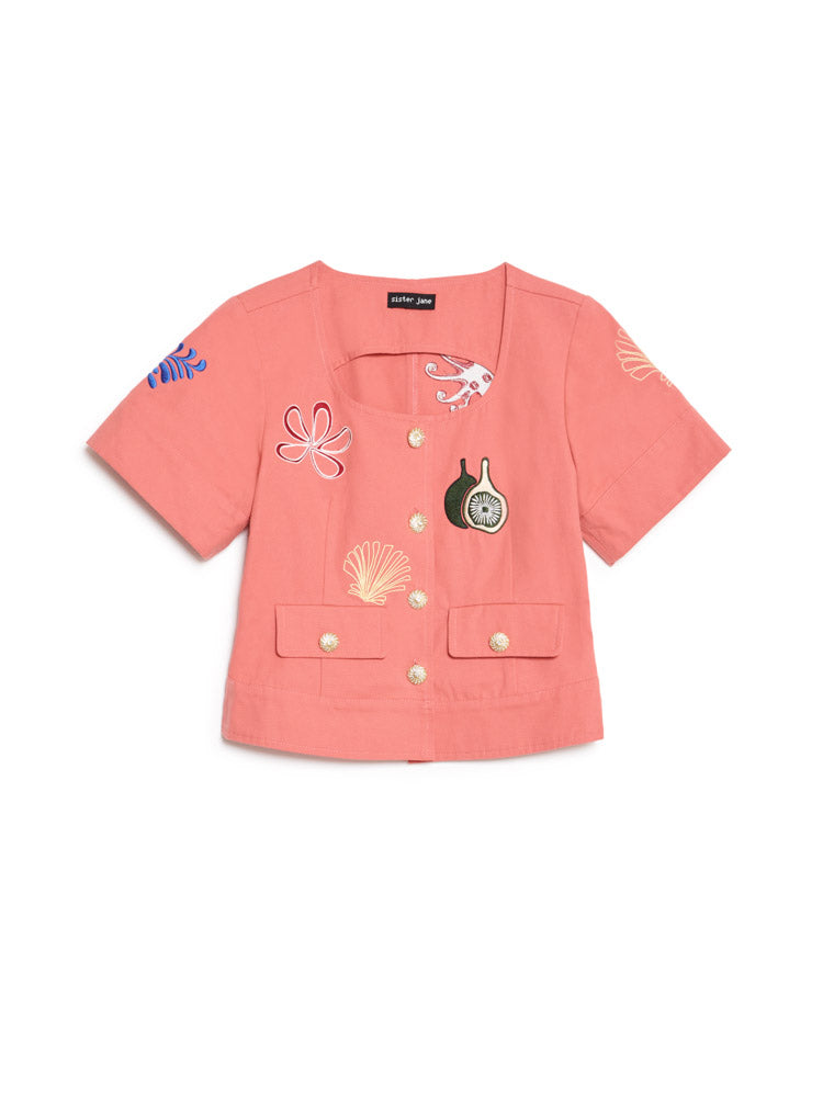 Island Life Embroidered Top