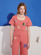 Island Life Embroidered Top