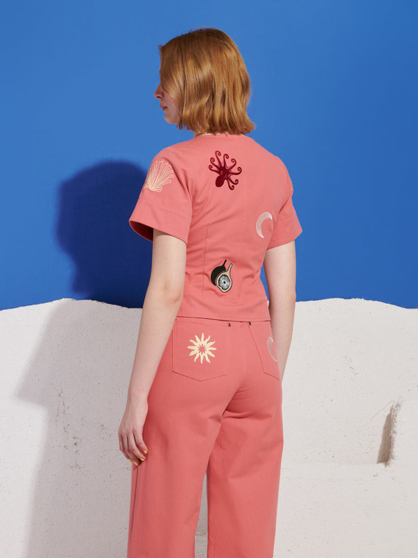 Island Life Embroidered Top