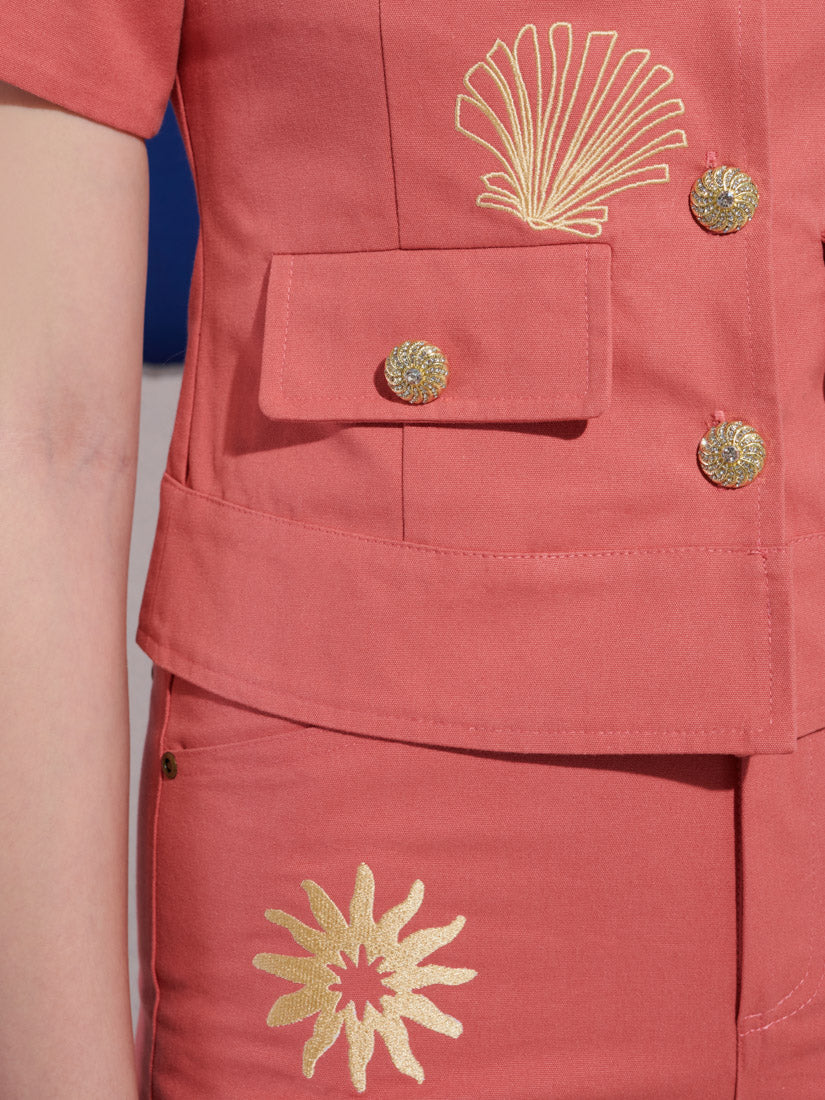 Island Life Embroidered Top